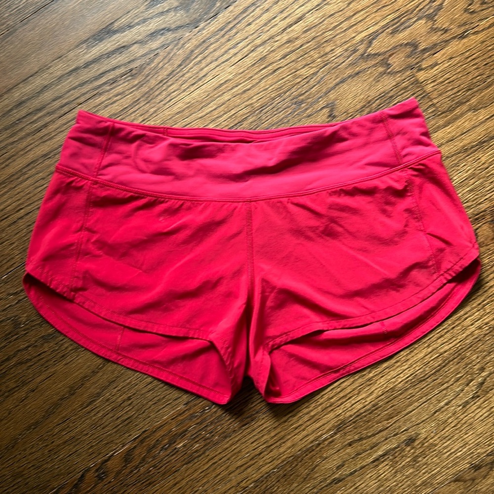 Lululemon speed up shorts size 6 red